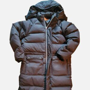 Womans Duckdive Black Long Puffer Coat Jacket Medium Duck Dive Down Excellent